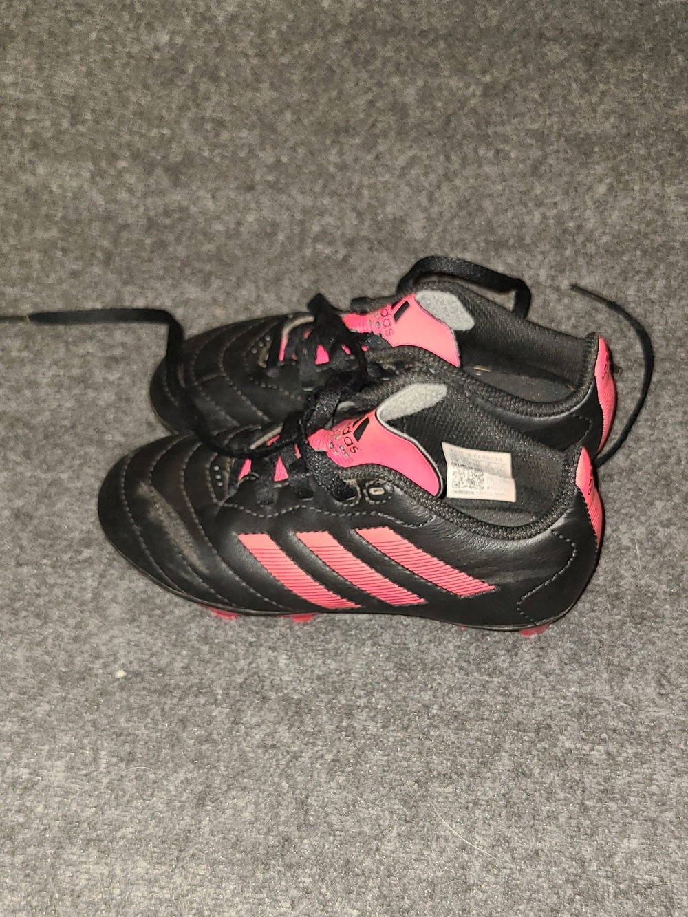 adidas Kids Black & Pink Soccer Sneakers